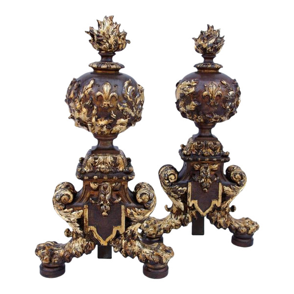 Paire De Chenets De Style Renaissance, Fin XIXème Siècle - LS2192751