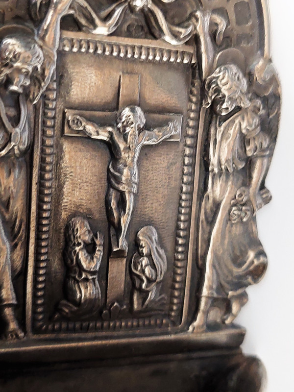 Benitier in solid silver hallmark Minerva late 19th high 12 width 5.5 depth 2.2 cm weight 48 gr