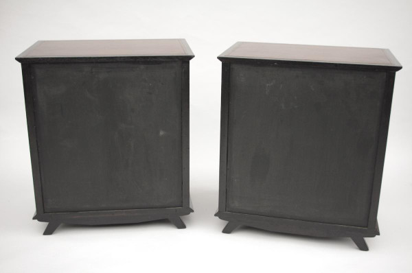 Pair Of Sideboards In Black Lacquer Decorated With Braces, Circa 1950 - LS27931601