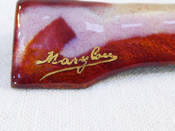 Rare 12 knife holders in LIMOGES enamels signed MARYLOU
