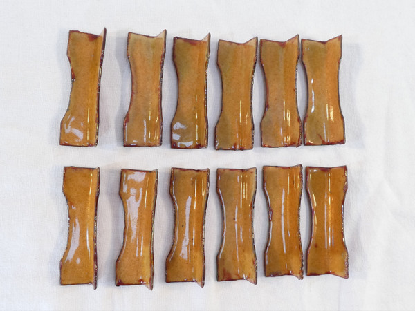 Rare 12 knife holders in LIMOGES enamels signed MARYLOU