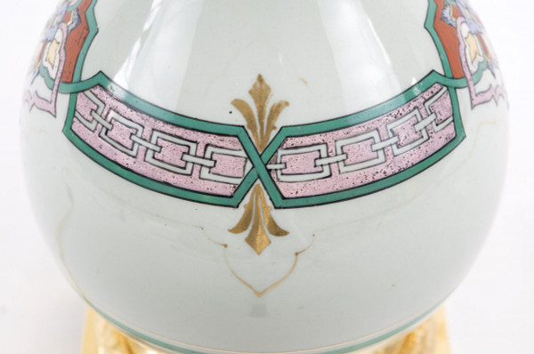 Paire de lampes en porcelaine céladon, XIXe siècle - LS3537771
