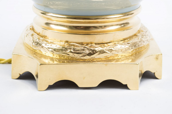 Paire de lampes en porcelaine céladon, XIXe siècle - LS3537771