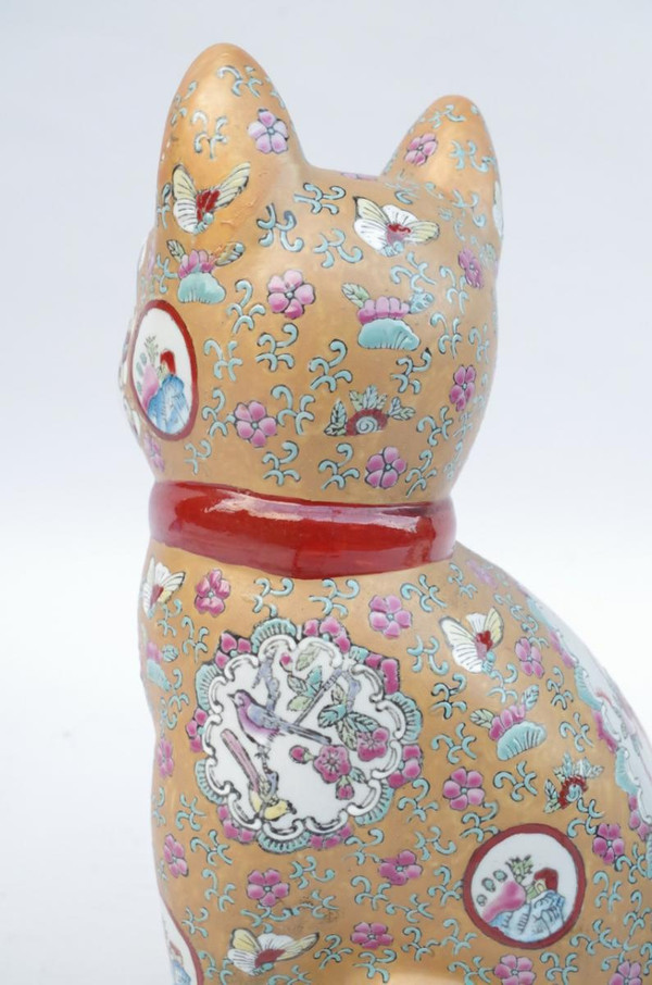 Paire de sculptures « Chats » en faïence chinoise, XXème siècle - LS3447321