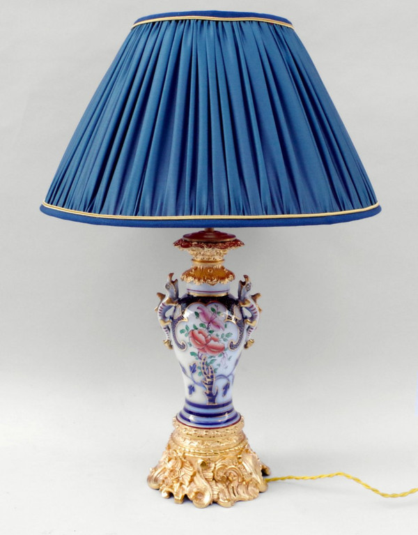 Pair of Valentine porcelain lamps with lizard sockets, circa 1880 - LS3458961