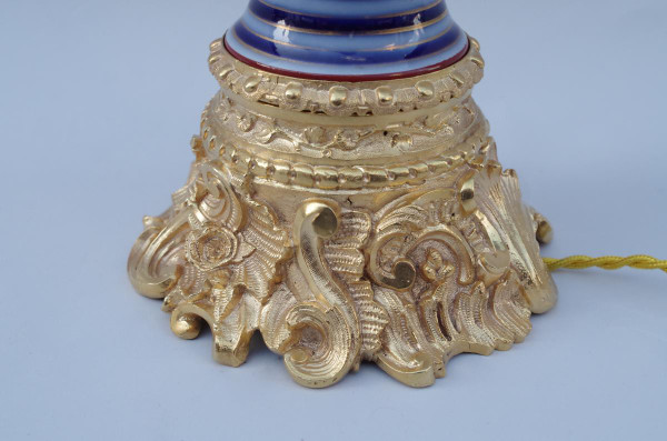 Pair of Valentine porcelain lamps with lizard sockets, circa 1880 - LS3458961