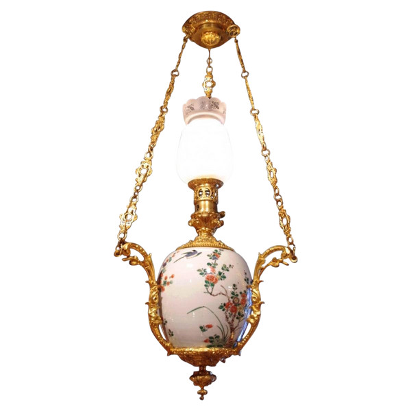Canton Porcelain Pendant, Gilt Bronze Mount, Circa 1880 - LS2414931