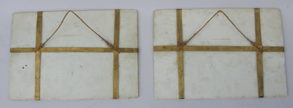 Paire de plaques en porcelaine bleu céleste à décor antique, début du XIXème siècle - LS2787601