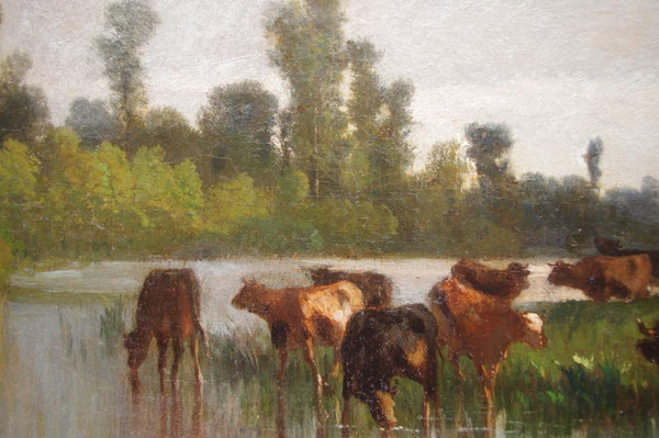 Antonio Cortes, Scène pastorale, huile sur toile, XIXème siècle - LS20311151