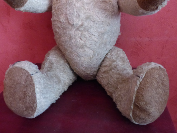 Jouet ours en mohair 1950 ou 1960 haut 55 cm