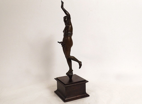 Scultura Statuetta in bronzo Dea Afrodite Nuda Venere Naiade XVIII secolo