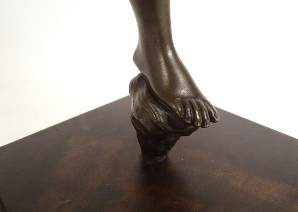Scultura Statuetta in bronzo Dea Afrodite Nuda Venere Naiade XVIII secolo