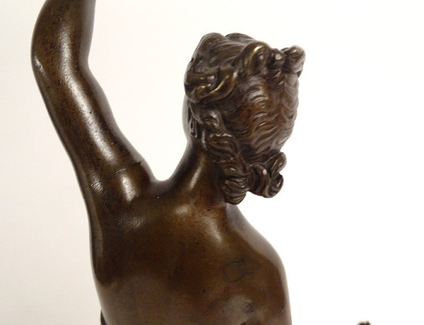 Scultura Statuetta in bronzo Dea Afrodite Nuda Venere Naiade XVIII secolo