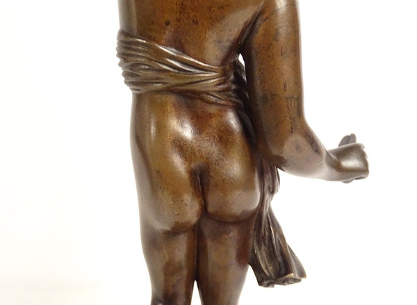 Scultura Statuetta in bronzo Dea Afrodite Nuda Venere Naiade XVIII secolo
