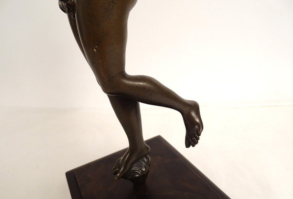 Scultura Statuetta in bronzo Dea Afrodite Nuda Venere Naiade XVIII secolo