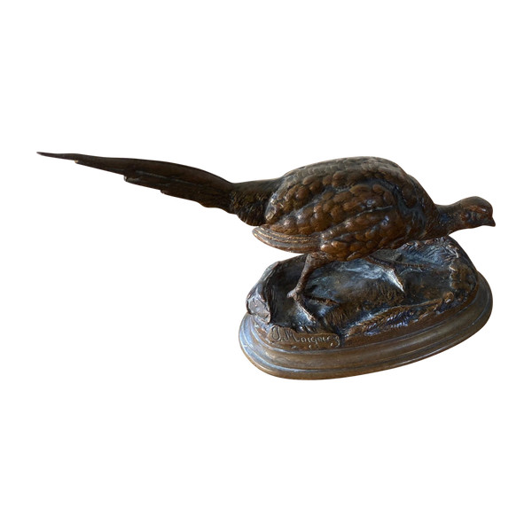Animal bronze representing a pheasant.