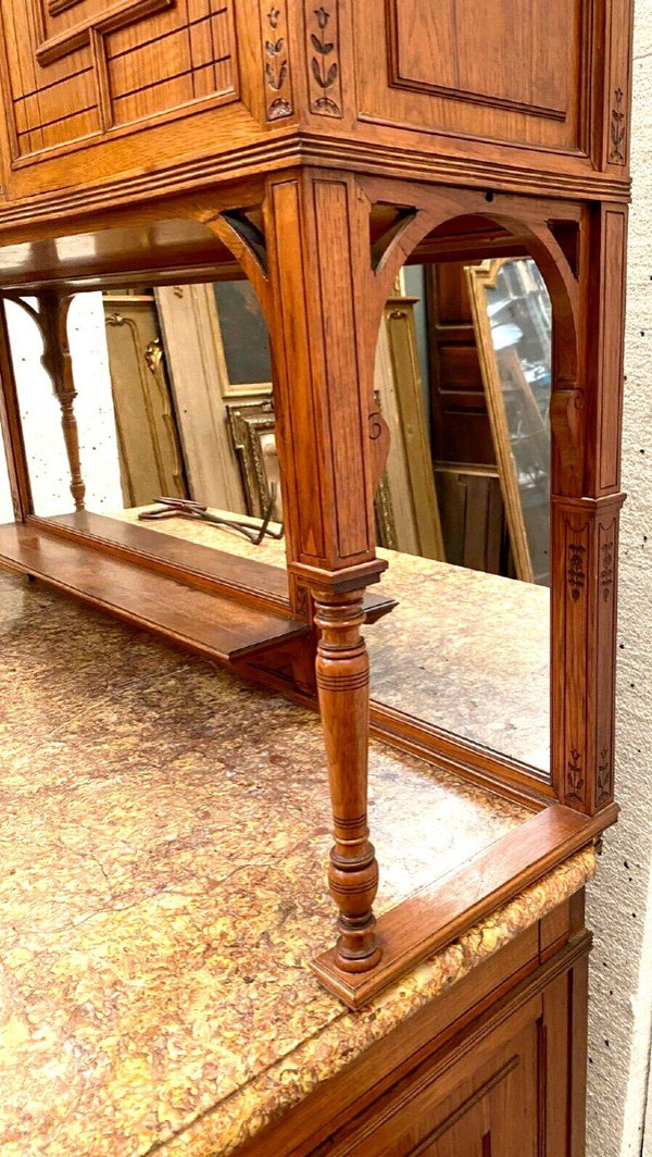 Buffet Vitrine De Style Louis XVI En Bois Massif XIX Siècle