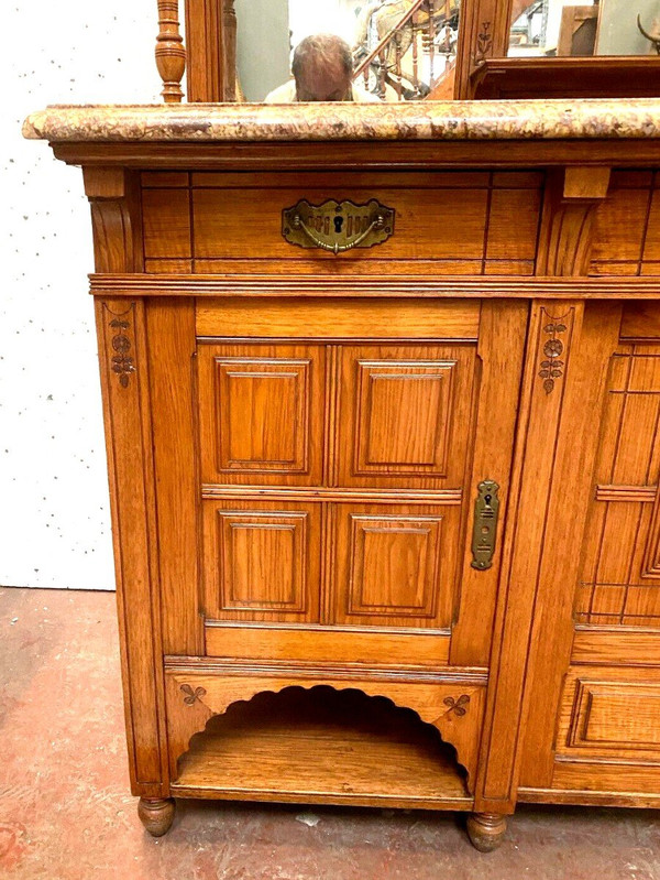 Buffet Vitrine De Style Louis XVI En Bois Massif XIX Siècle