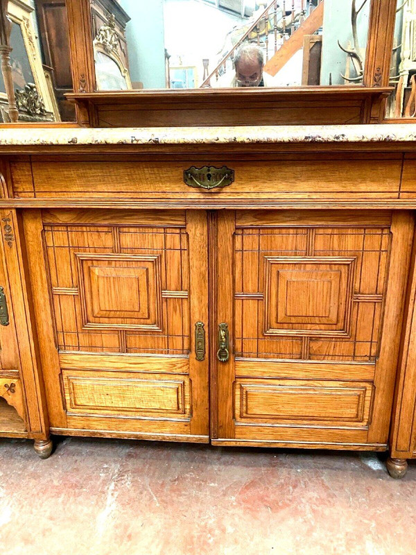 Buffet Vitrine De Style Louis XVI En Bois Massif XIX Siècle