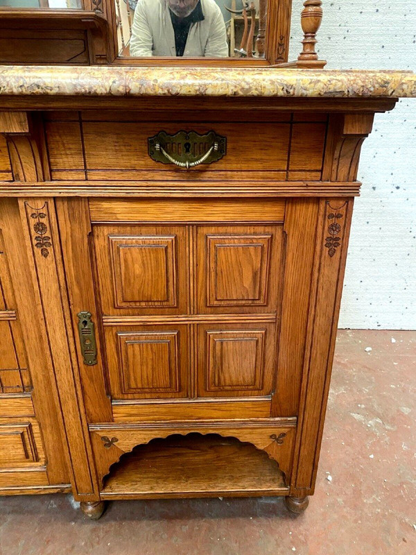 Buffet Vitrine De Style Louis XVI En Bois Massif XIX Siècle