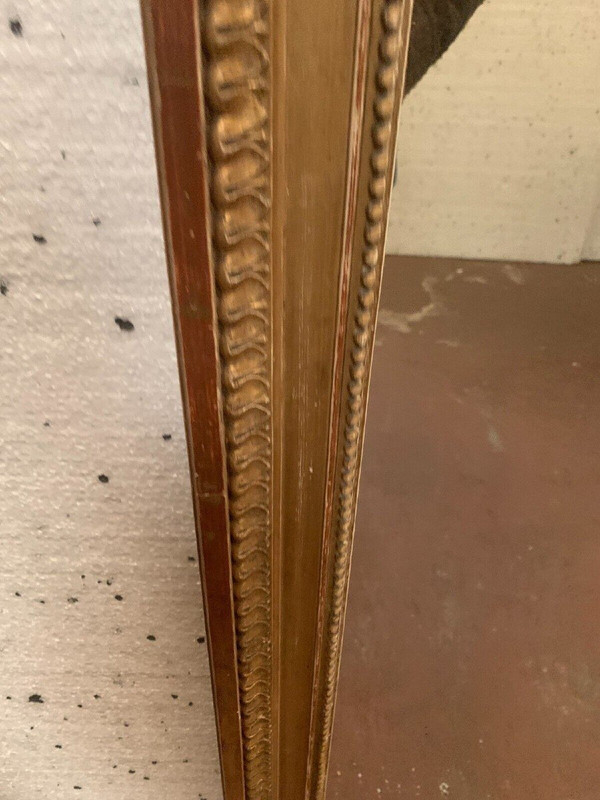 Miroir De Style Louis XVI En Bois Et Stuc Doré XIX Siècle