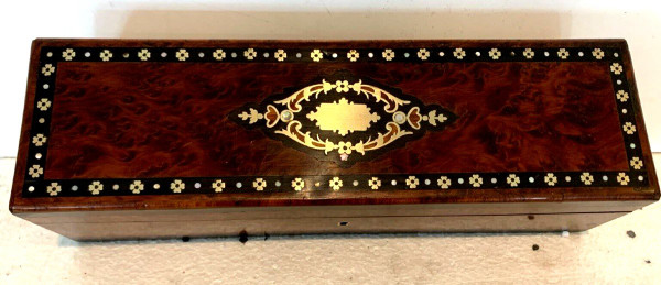 Portaoggetti In Thuya Loupe Napoleone III Boulle Intarsio XIX Secolo