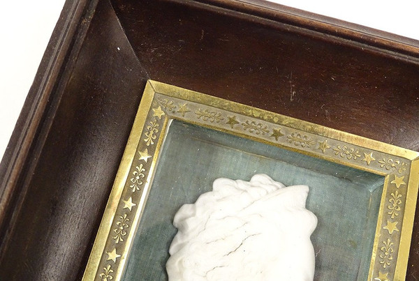 Ritratto profilo busto di biscuit Regina Maria Antonietta Miniatura Inizio XIX secolo