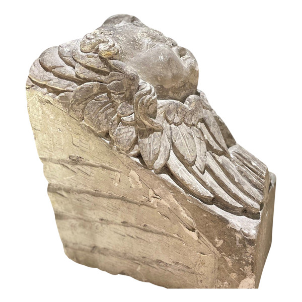 Important Corbeau à Tête d'Anges - Fin XVIIe