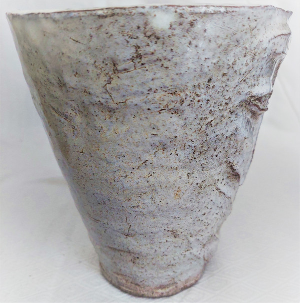 Vase tète visage vintage en céramique française par Sylvie Perin (circa 1950s)