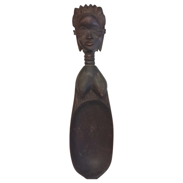 Cuillère cérémonielle wakémia ornée d’une tête de femme Liberia