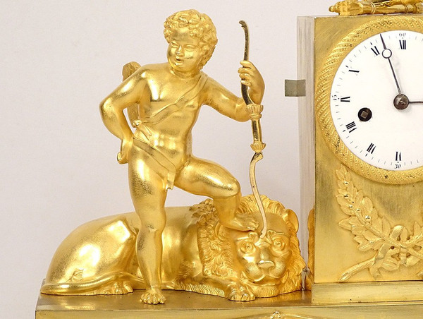 Clock Empire Bronze Triumphant Love Lion Who Could Resist Me 19th century