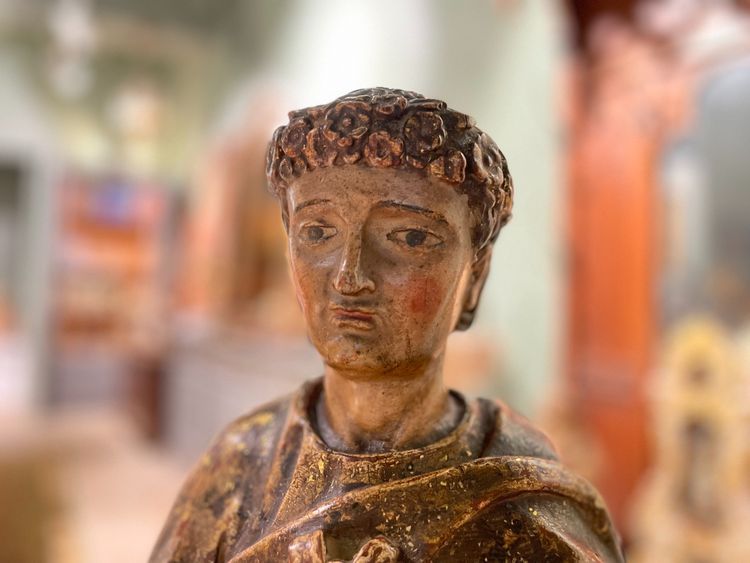 17th Century Spanish Wooden Reliquary Bust