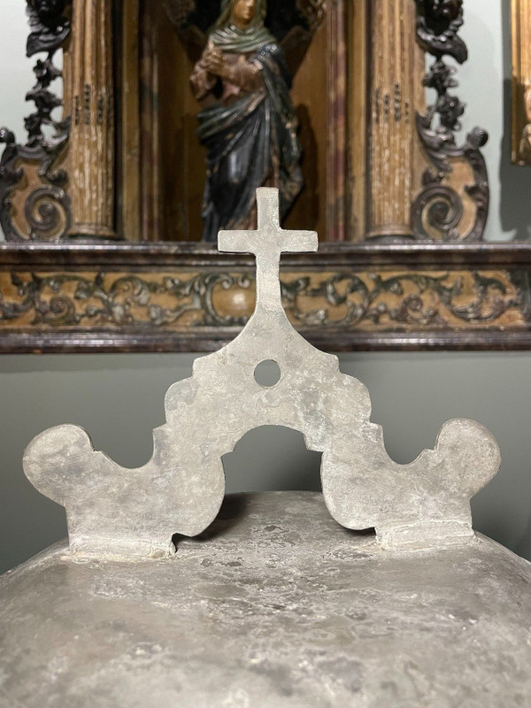 Fontana Acqua Santa O Battesimale In Peltro - Inizio XVIII Secolo