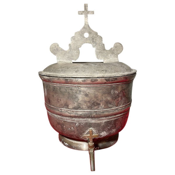 Fontana Acqua Santa O Battesimale In Peltro - Inizio XVIII Secolo