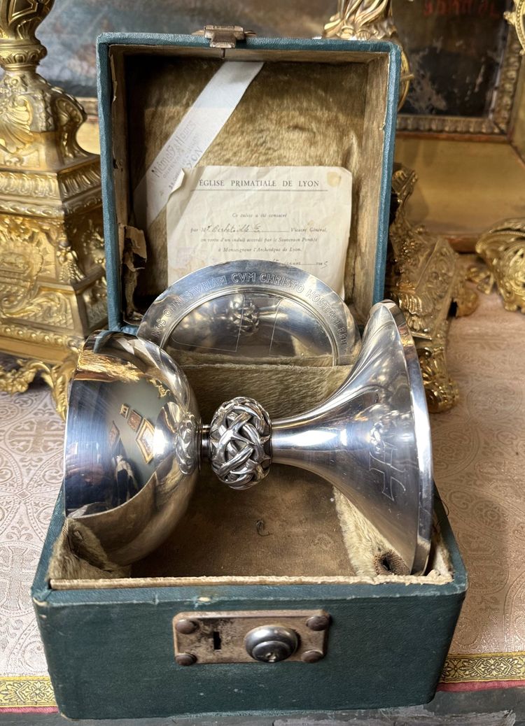 Calice consacrato in argento con patena - 1940 circa