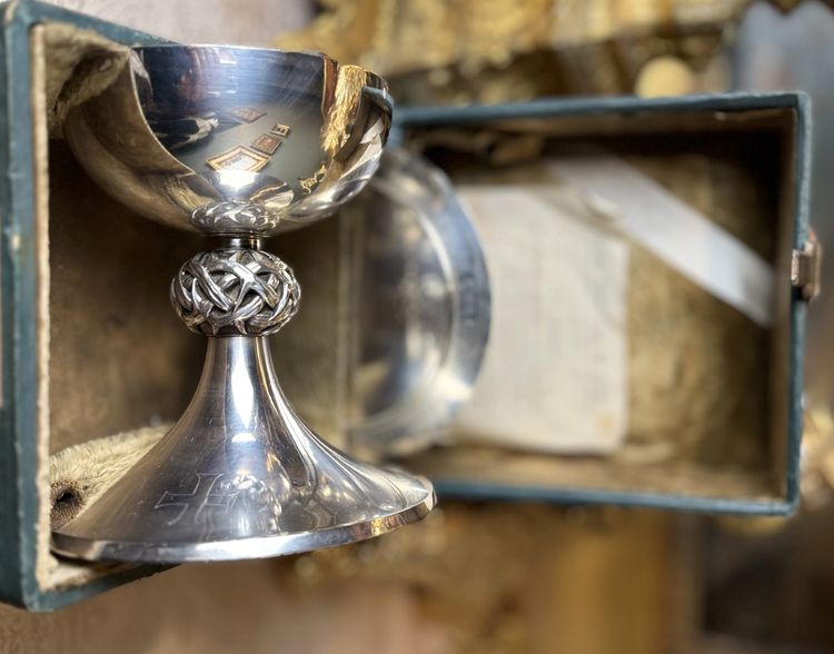 Calice consacrato in argento con patena - 1940 circa