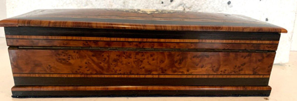 Jewelery Box In Thuja Loupe Napoleon III Boulle Marquetry XIX Century