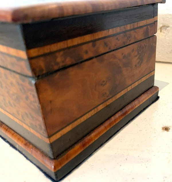 Jewelery Box In Thuja Loupe Napoleon III Boulle Marquetry XIX Century