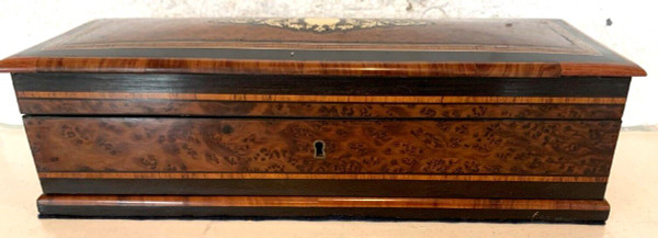 Jewelery Box In Thuja Loupe Napoleon III Boulle Marquetry XIX Century