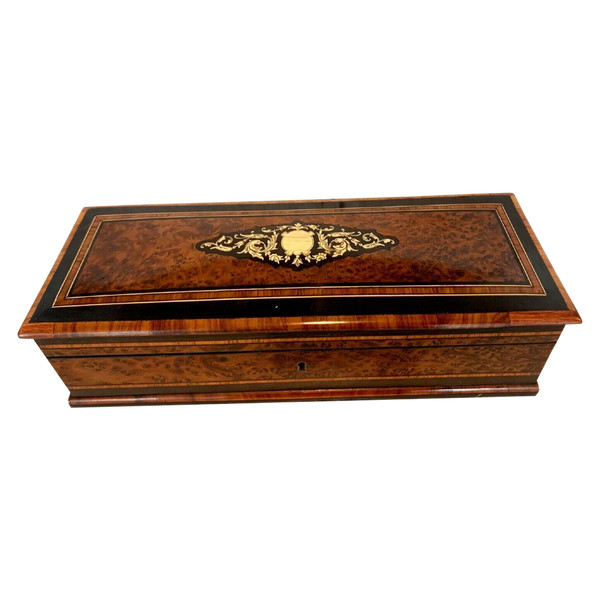 Jewelery Box In Thuja Loupe Napoleon III Boulle Marquetry XIX Century