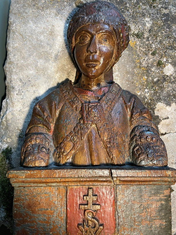Saint Wenceslas- Sculpture En Bois Du XVIIe