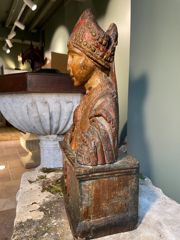 Saint Wenceslas- Sculpture En Bois Du XVIIe
