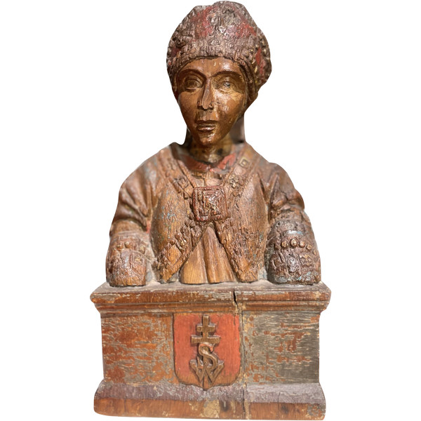 Saint Wenceslas- Sculpture En Bois Du XVIIe