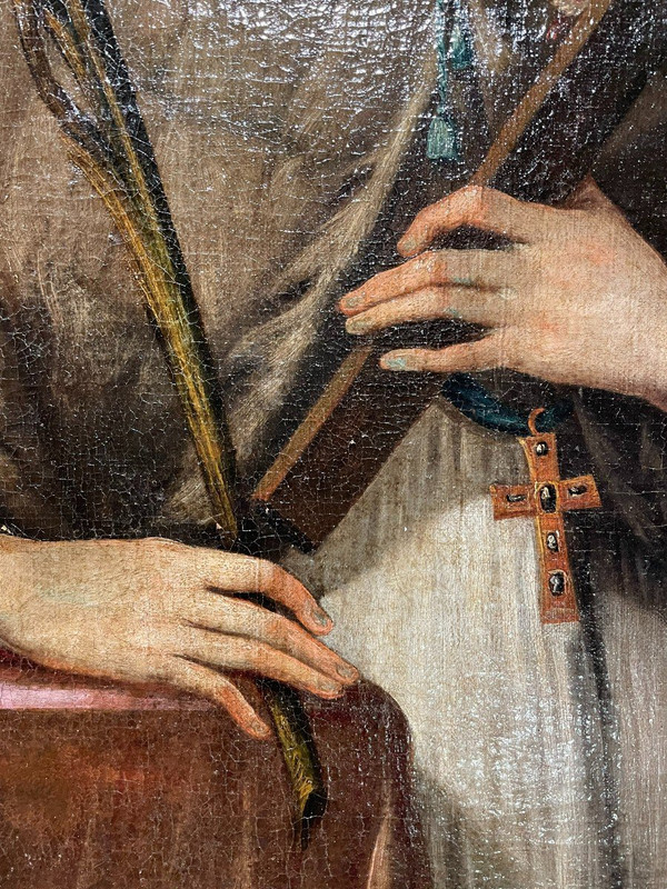 Oil On Canvas Of Saint John Nepomucene.