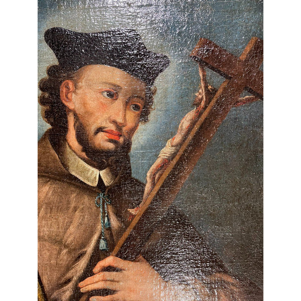 Oil On Canvas Of Saint John Nepomucene.