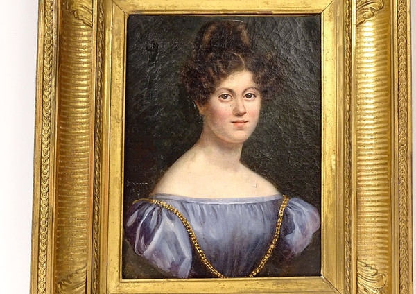 HST-Porträt Julie Volpelière Junge Frau Empire Stuckrahmen 1829 Neunzehnter