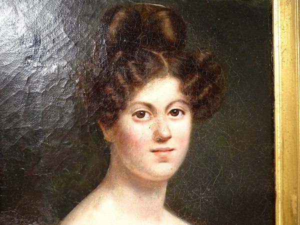 HST-Porträt Julie Volpelière Junge Frau Empire Stuckrahmen 1829 Neunzehnter