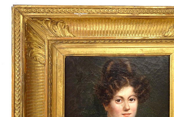 HST-Porträt Julie Volpelière Junge Frau Empire Stuckrahmen 1829 Neunzehnter