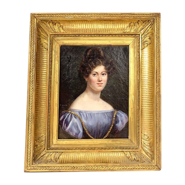 HST-Porträt Julie Volpelière Junge Frau Empire Stuckrahmen 1829 Neunzehnter