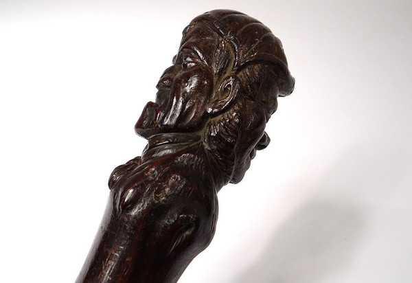Canne Palissandre Sculpté Jean Rit Pleure Armateur Bordelais XVIIIè Siècle